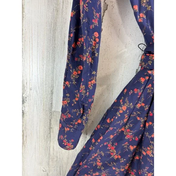 Ann Mashburn Sz XS Classic Shirtwaist Dress Liberty London Elizabeth Navy Floral - Picture 6 of 16